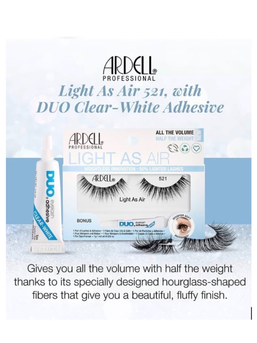 Ardell Light As Air 521 False Lashes + DUO Clear Adhesive | NIB - Picture 2 of 9